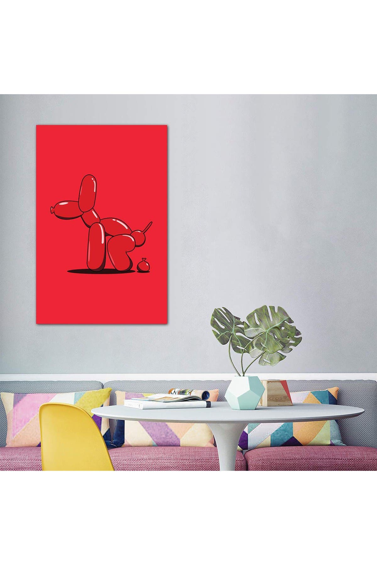 Icanvas Pooping Balloon Dog (red) By Avesix Wall Art In Open ...