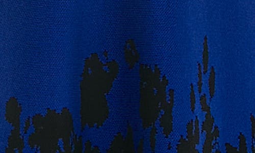 Nina Leonard Elbow Sleeve Fit & Flare Sweater Dress In Deep Sapphire/black
