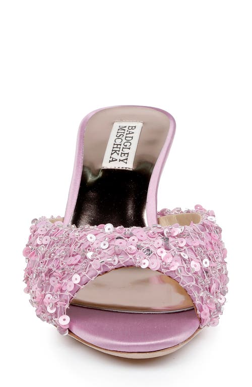 Shop Badgley Mischka Collection Candie Slide Sandal In Pink Sorbet