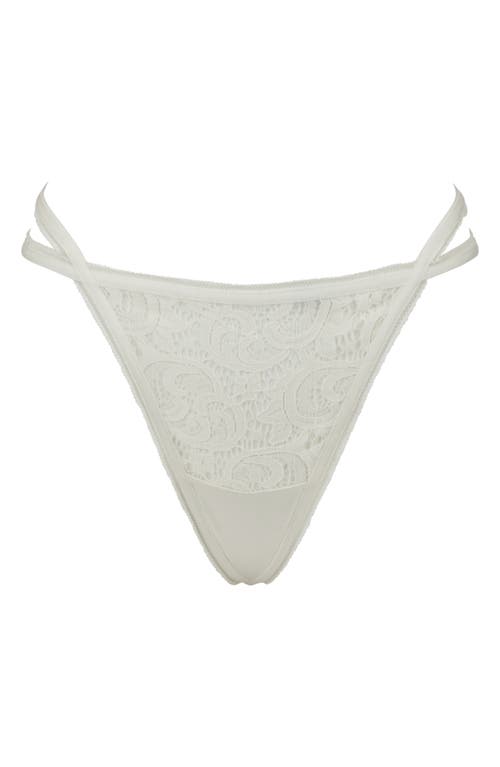 Shop Love, Vera Strappy Satin & Lace G-string In Ivory