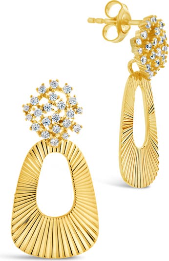 Sterling Forever Women's Set of 2 14K Goldplated & Cubic Zirconia Earrings Set