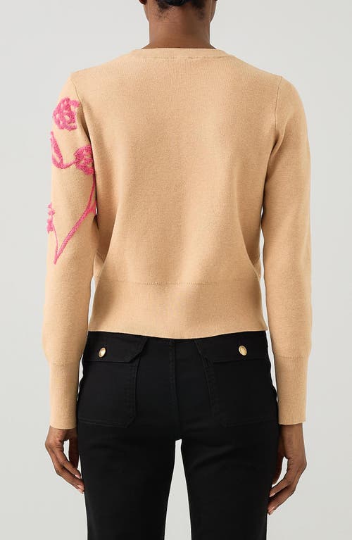 Shop Lk Bennett Henrietta Floral Sweater In Camel