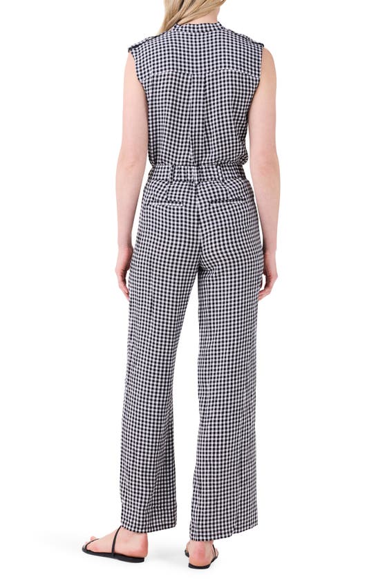 Shop Nic + Zoe Nic+zoe Drapey Gingham Wide Leg Pants In Black Multi