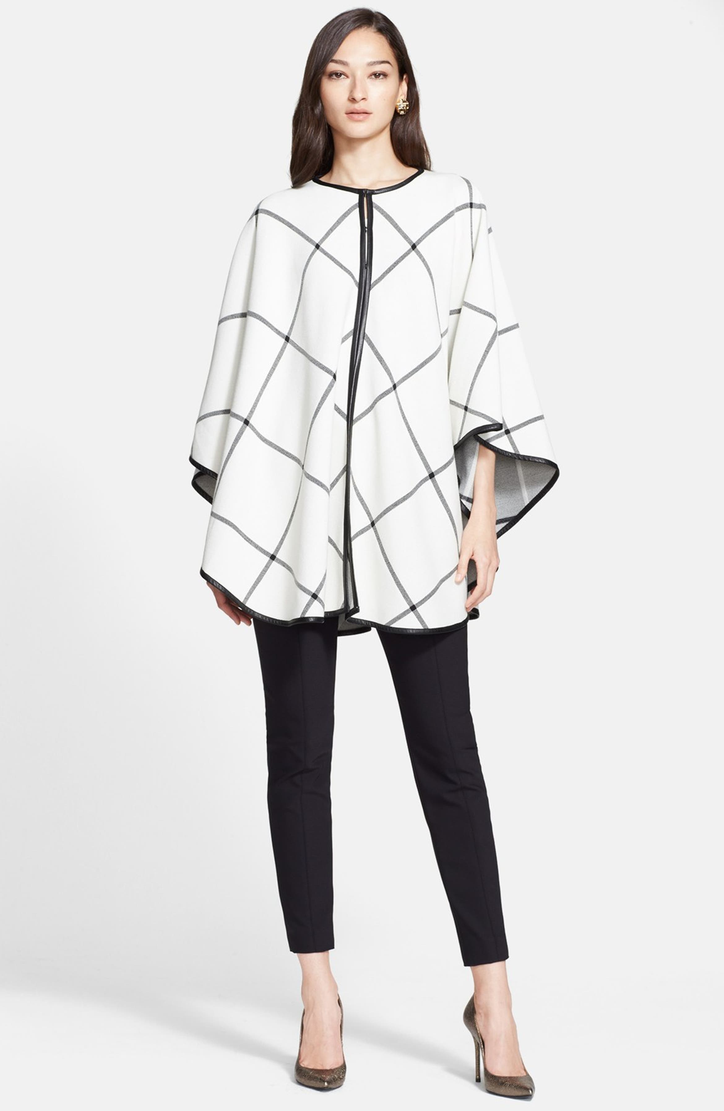 St. John Collection Milano Plaid Knit Circular Wrap Nordstrom