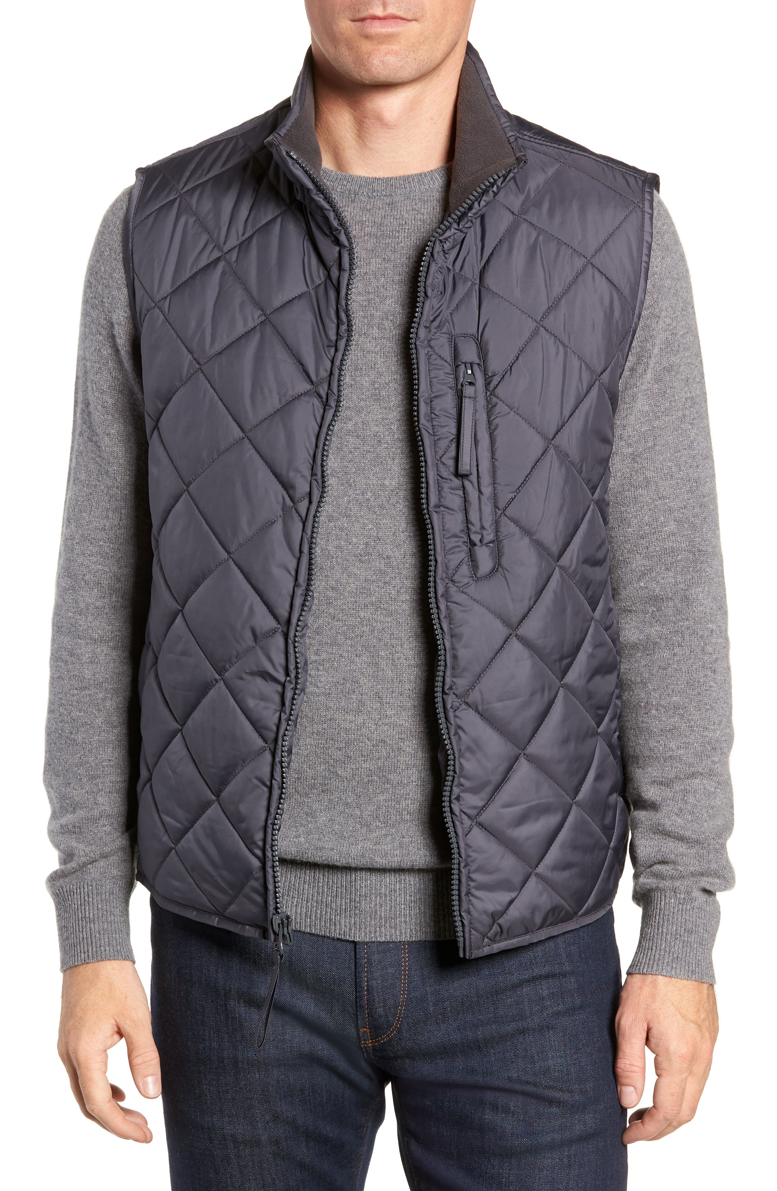 Marc New York Chester Packable Quilted Vest, Grey