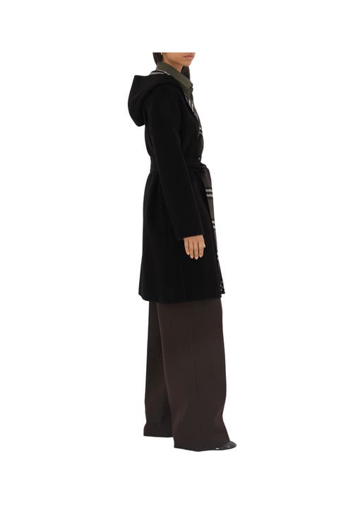 Burberry Mid-length Reversible Wool Car Coat In Black