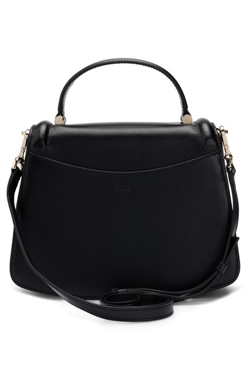 Shop Hugo Ariell Leather Top Handle Bag In Black