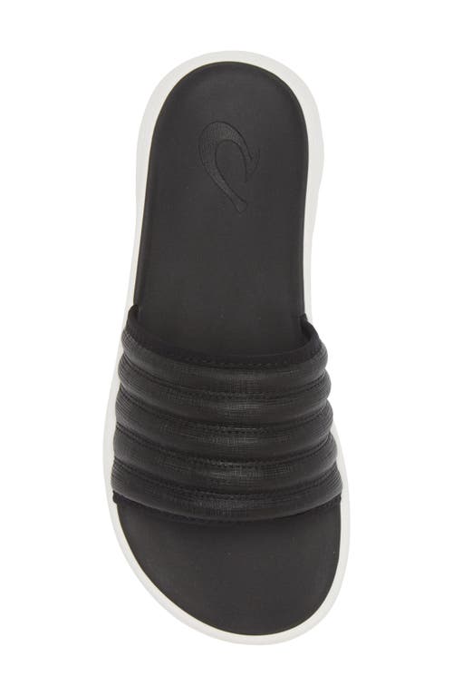 Shop Olukai Komo Slide Sandal In Black/black