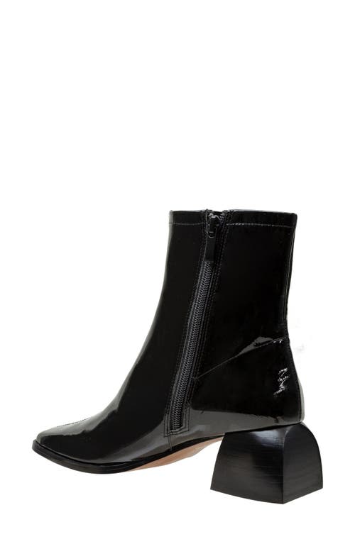 Linea Paolo Venata Block Heel Bootie In Black Patent