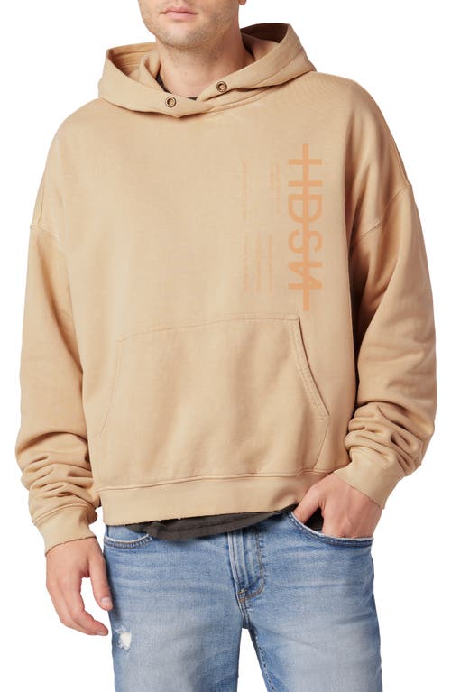 Hudson Jeans Oversize Crop Cotton French Terry Graphic Hoodie Faded Coral at Nordstrom,