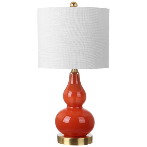 Jonathan Y Anya Mini Glass Led Table Lamp In Sunset Orange