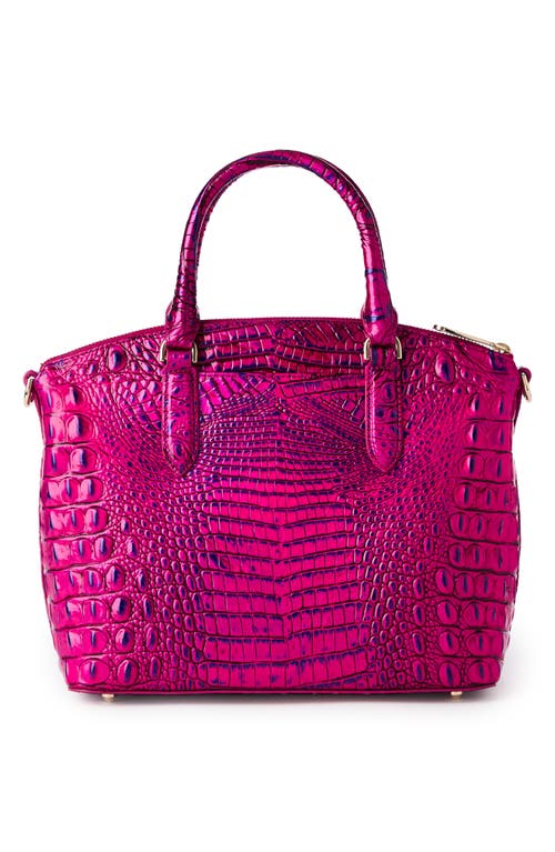 Shop Brahmin Duxbury Croc Embossed Leather Satchel In Voltage Violet