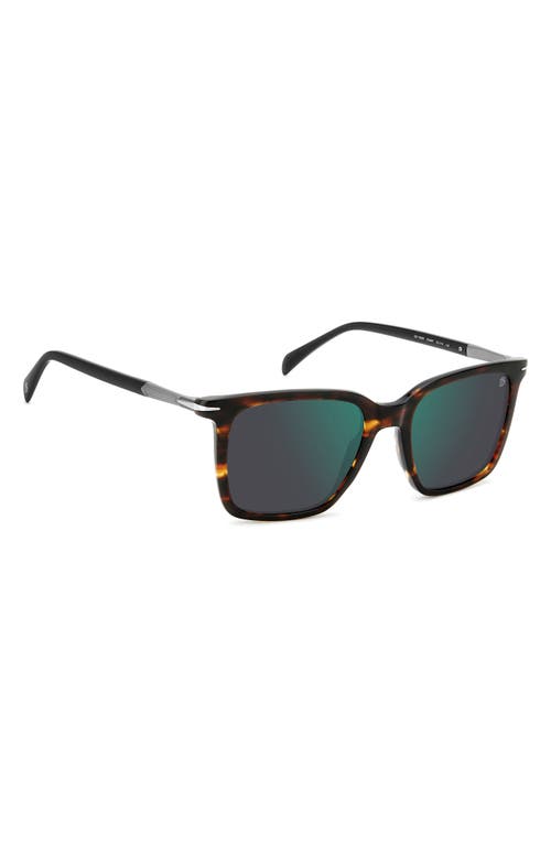 David Beckham Eyewear 53mm Rectangular Sunglasses In Brown Horn