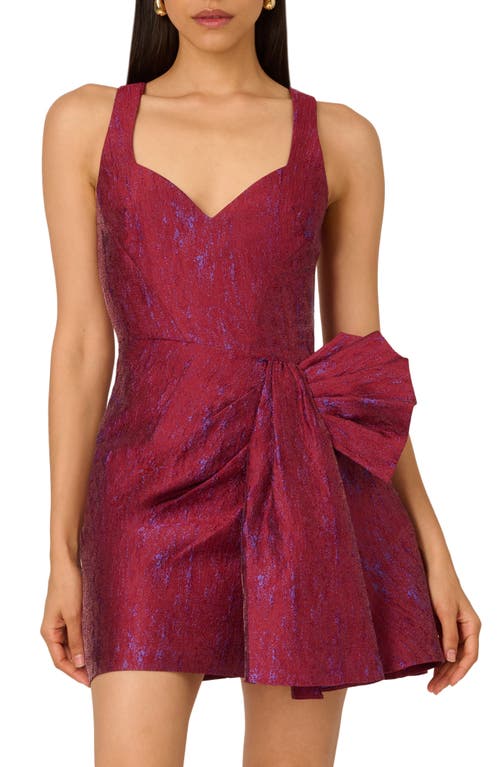 Liv Foster Sleeveless Jacquard Minidress In Wine Red
