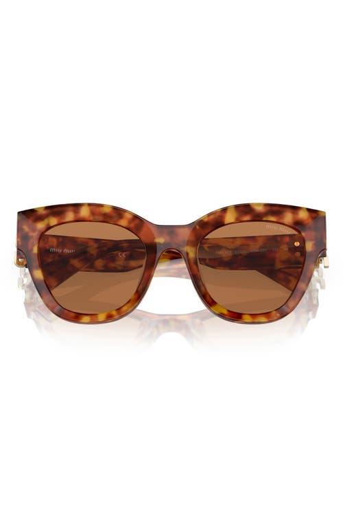 Miu Miu 51mm Butterfly Sunglasses in Lite Havana at Nordstrom