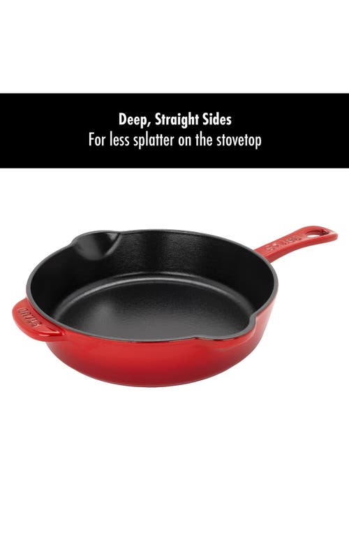 Staub Cast Iron 8.5in Cherry Traditional Deep Skillet In Cherry
