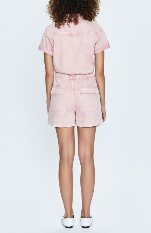 Shop Pistola Campbell Denim Romper In Rose Quartz