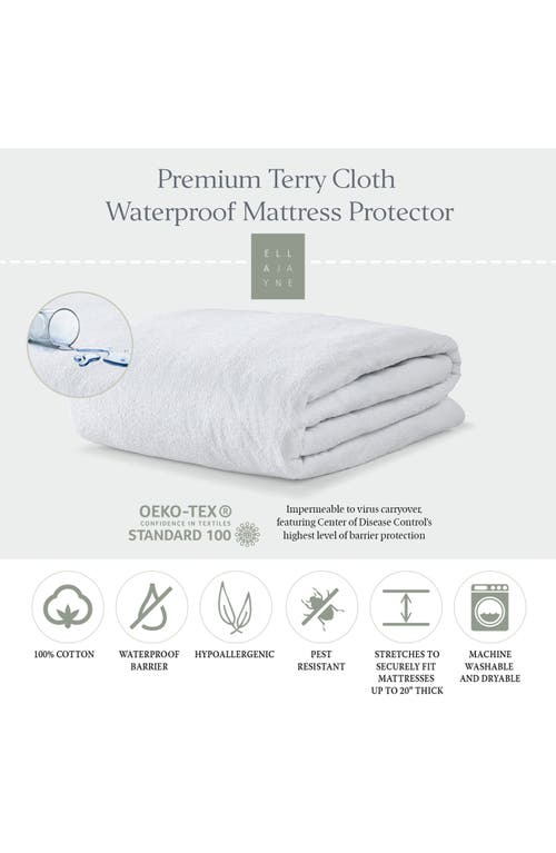 Ella Jayne Home Cotton Terry Cloth Waterproof Mattress & Pillow Protector Set In White