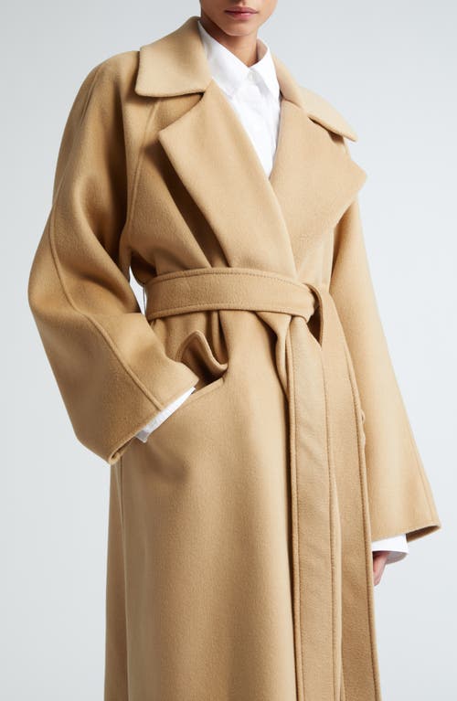 Shop Sportmax Orense Wool & Cashmere Double Face Wrap Coat In Beige