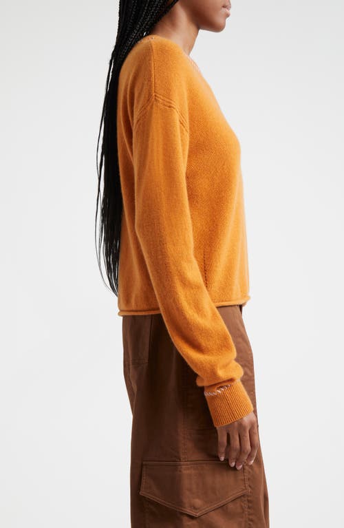 Shop Atm Anthony Thomas Melillo Whipstitch Trim Cashmere Sweater In Cornelian Stone