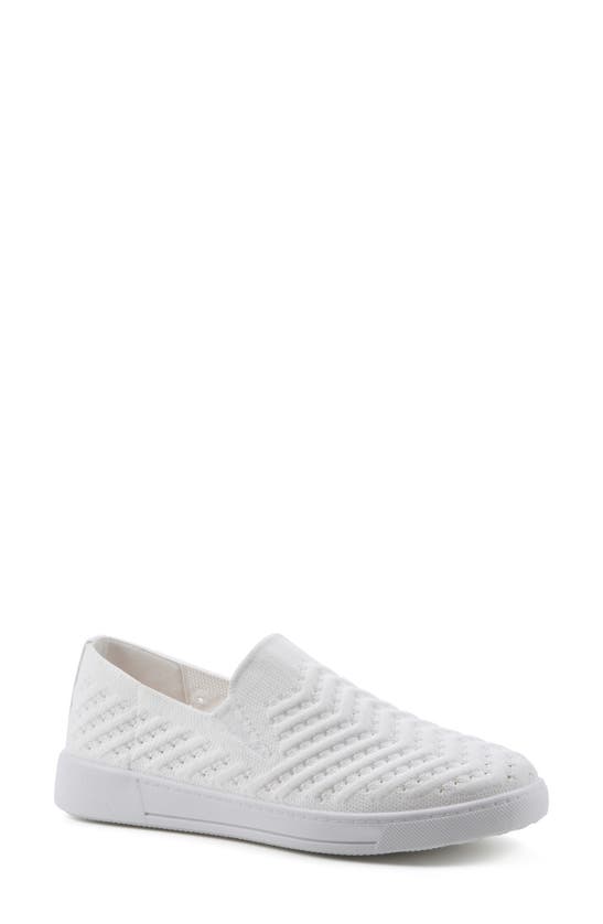 White Mountain Footwear Courage Slip-on Sneaker In White/ Fabric