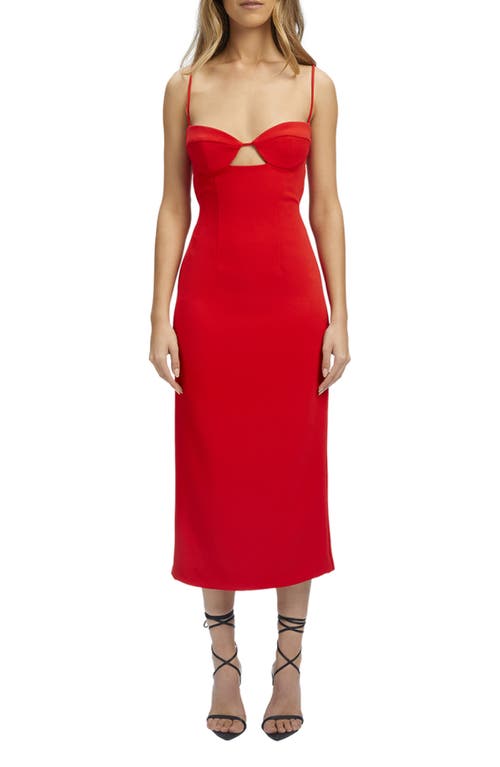 Bardot Vienna Cutout Midi Dress in Fire Red