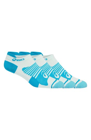 Shop Asics ® Quick Lyte Plus 3-pack No Show Socks In Soothing Sea/lagoon