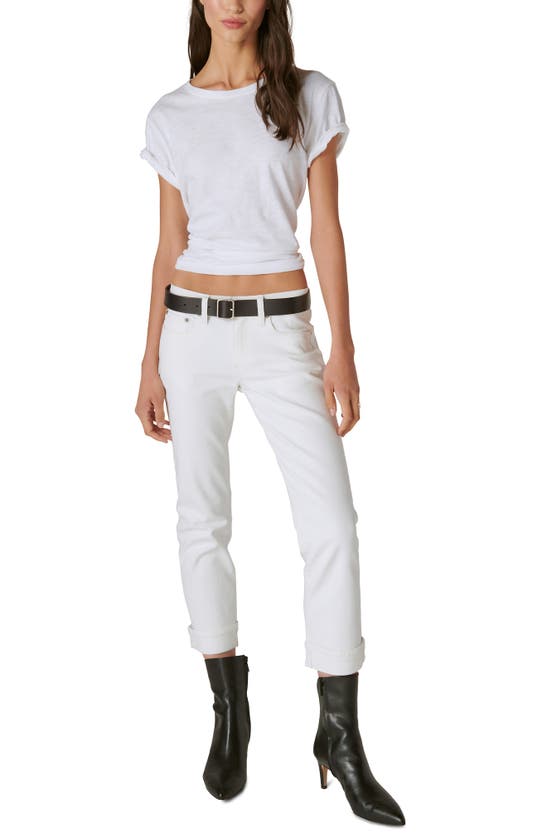 Shop Lucky Brand Sweet Straight Mid Rise Crop Straight Leg Jeans In Bright White