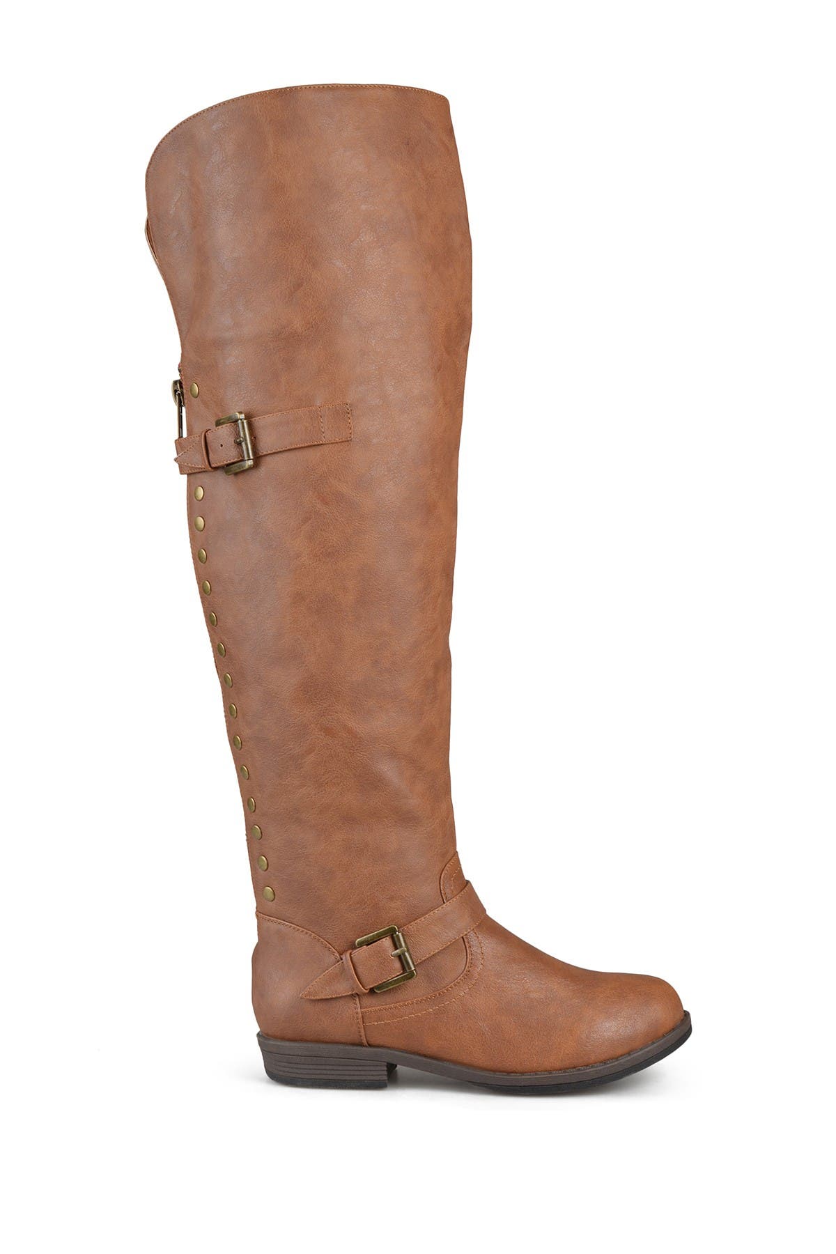Journee Collection Kane Studded Tall Boot In Light/pastel Brown6