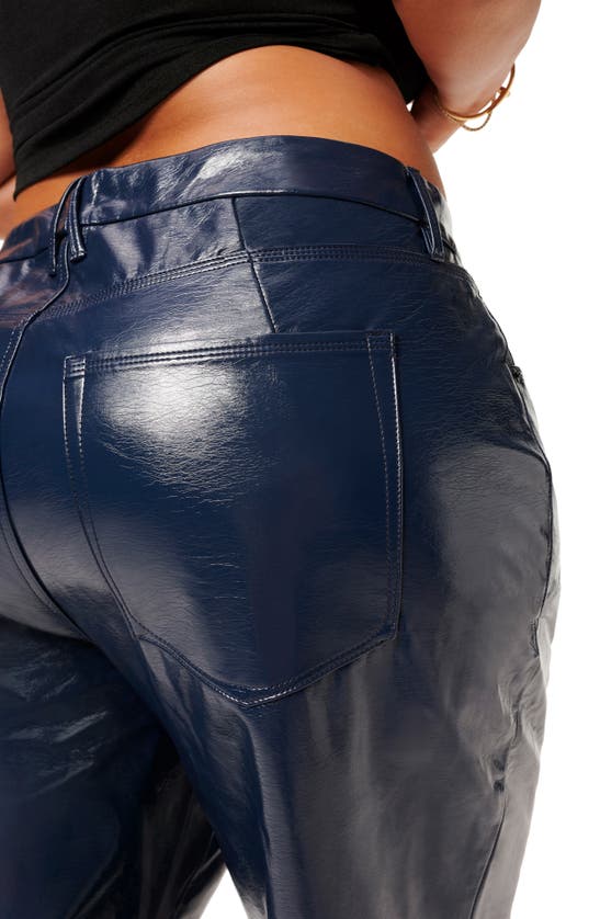 Good American Good '90s Vinyl Straight Leg Pants In Twilight001