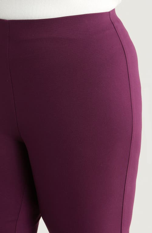 Shop Anne Klein Hollywood Straight Leg Pants In Deep Plum