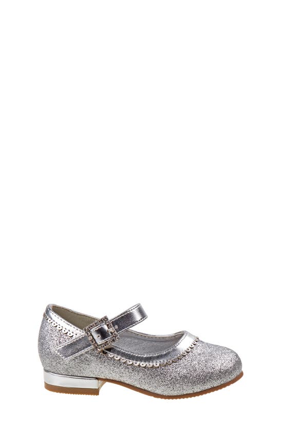 Josmo Toddler Girls Strap Low Heeled Dress Shoes In Silver Glitter
