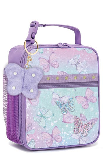 Hot Focus Kids' Butterfly Lunch Tote In Purple