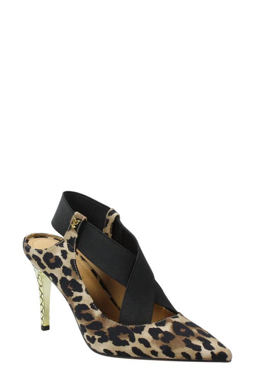 J. Reneé Eliora Slingback Pointed Toe Pump in Animal Print Fabric at Nordstrom, Size 11