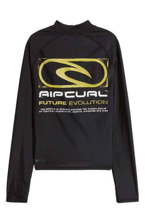 Shop Rip Curl Kids' Future Evolution Uv Long Sleeve Performance Rashguard In Black