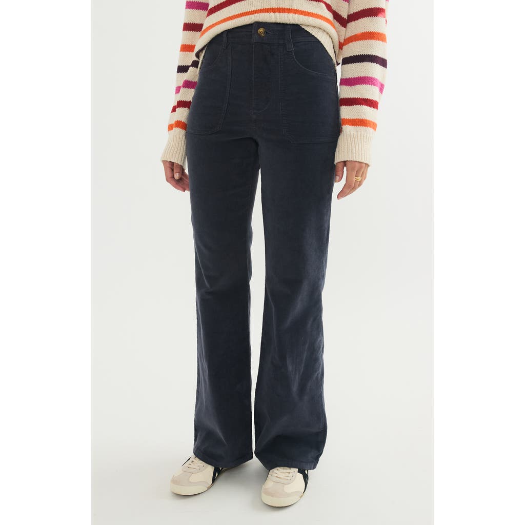 Shop Marine Layer Bridget High Waist Corduroy Flare Pants In India Ink