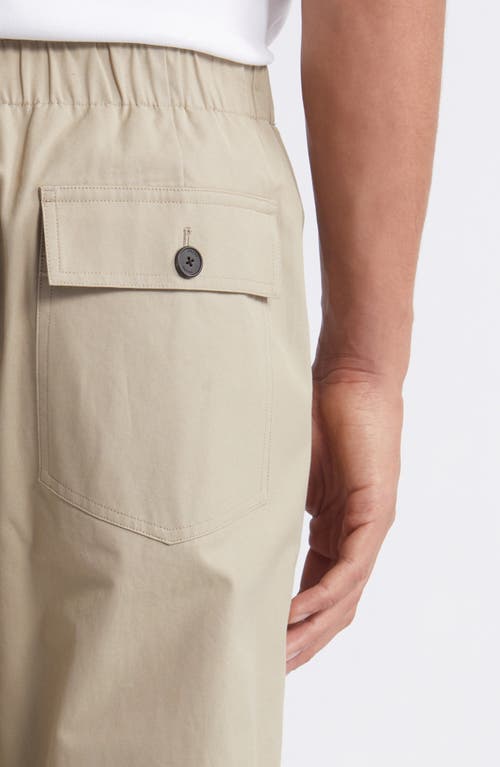Frame Traveler Contrast-button Wide-leg Mid-rise Cotton Trousers In Dark Beige