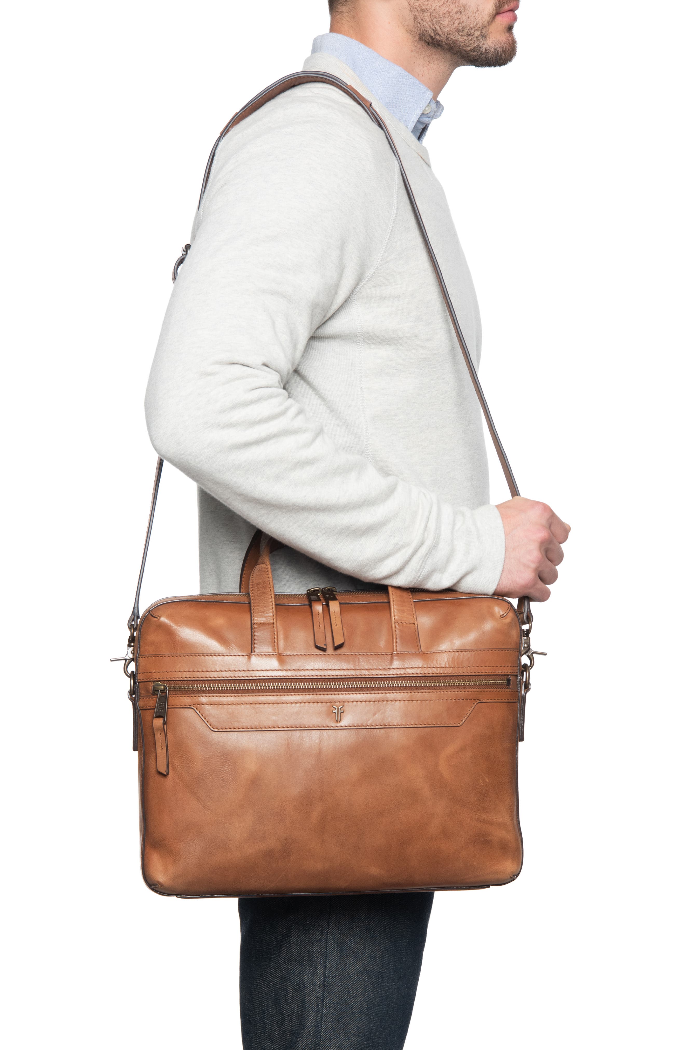frye leather briefcase