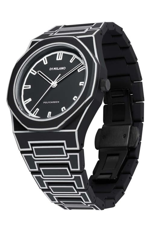 Shop D1 Milano Sketch Polycarbonate Bracelet Watch, 40.5mm In Black