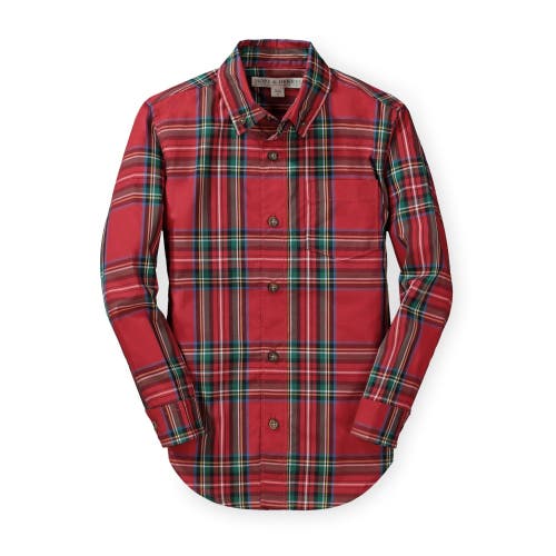 Hope & Henry Baby Boys' Poplin Button Down Shirt, Infant In Red Holiday Tartan