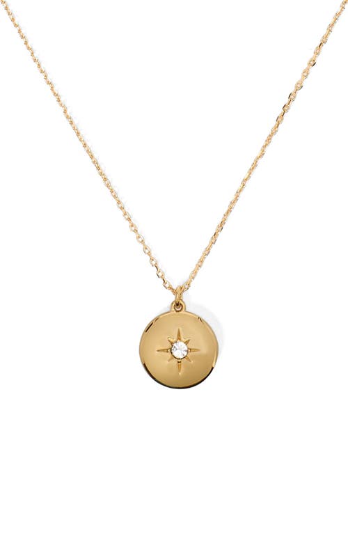 Kate Spade New York clear honesty medallion necklace in Clear. 