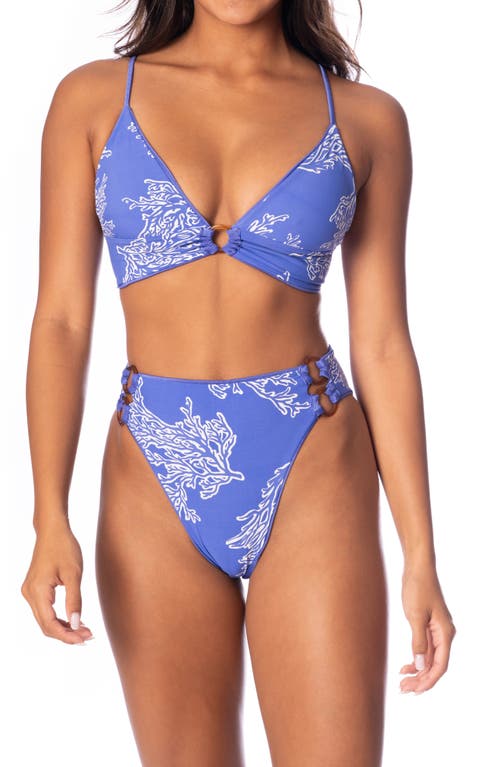 Shop Maaji Perrywinkle Shine Reversible Triangle Bikini Top In Blue