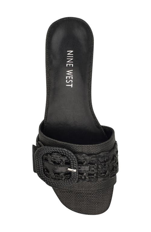 Shop Nine West Horaey Slide Sandal In Black Woven