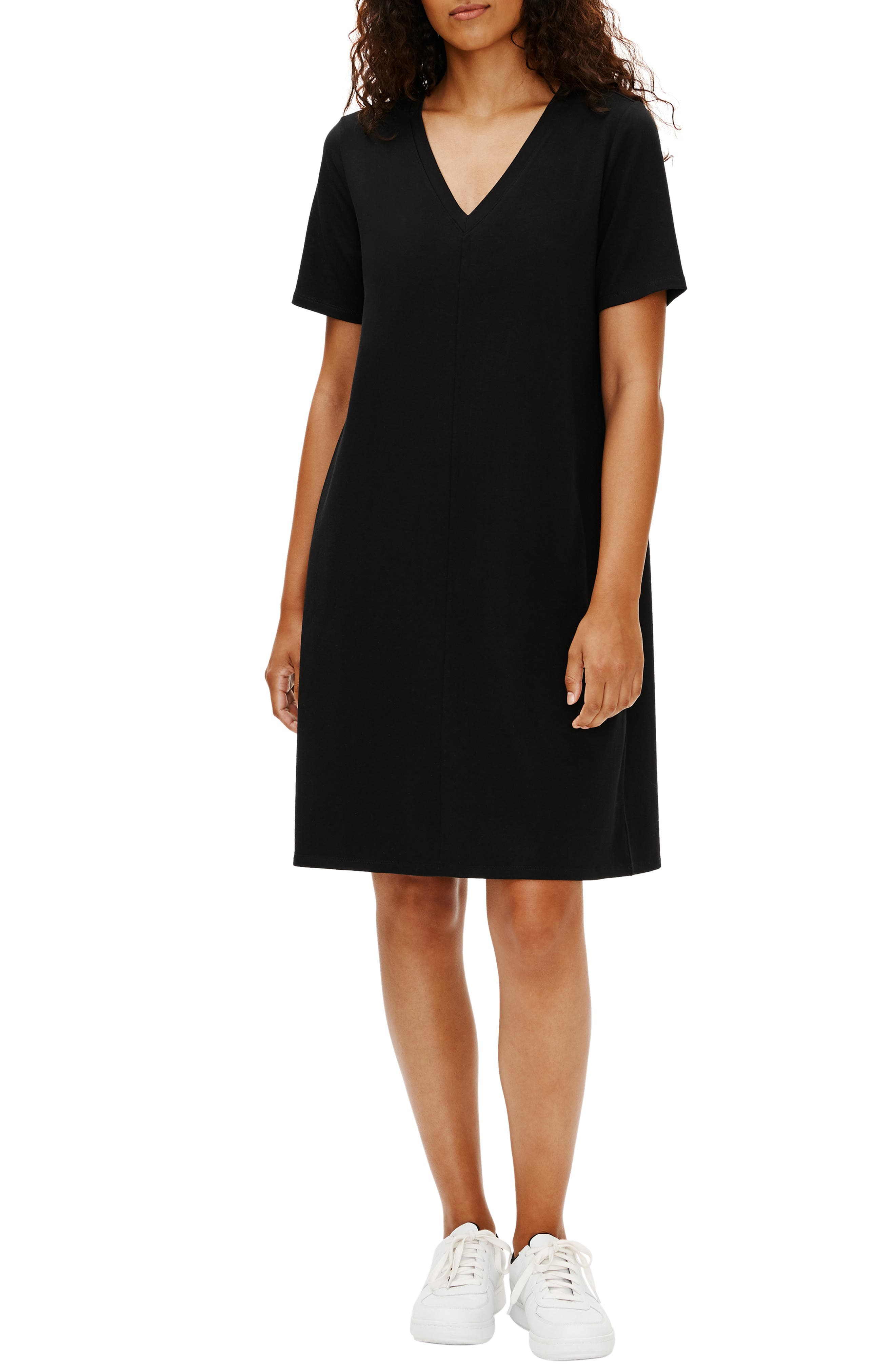 eileen fisher organic cotton t shirt dress