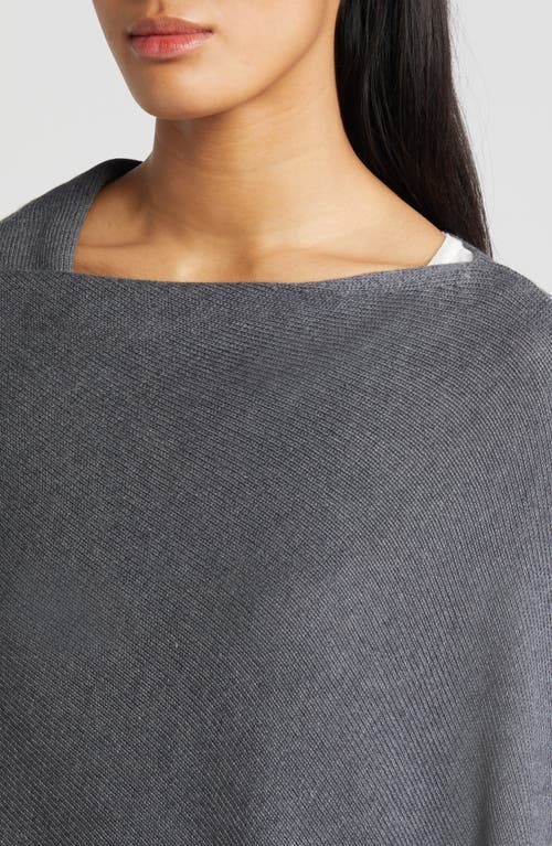 Nordstrom Asymmetric Poncho In Charcoal Heather