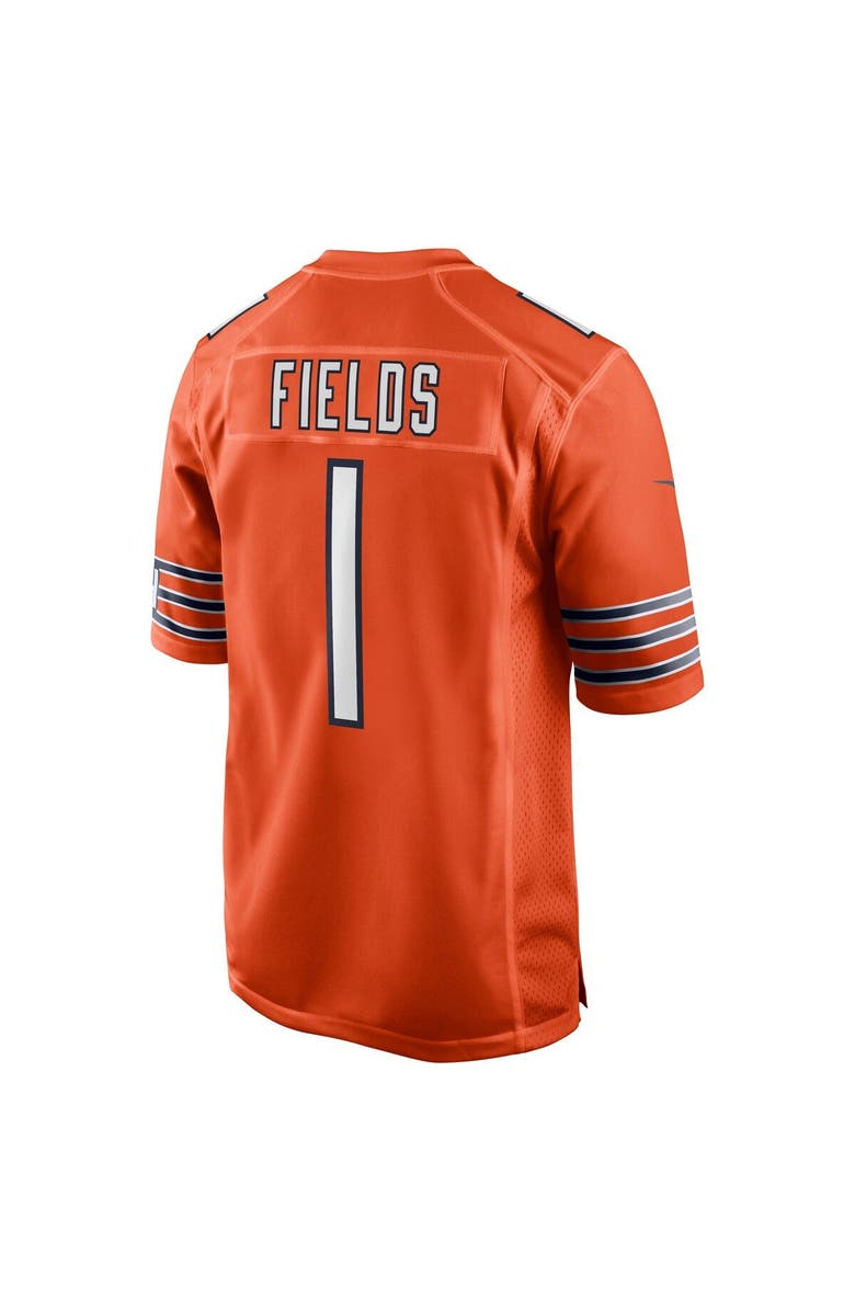 زبادي فواكه Men Nike Chicago Bears #1 Justin Fields Orange 2021 NFL Draft First Round Pick Alternate Game Jersey زبادي فواكه