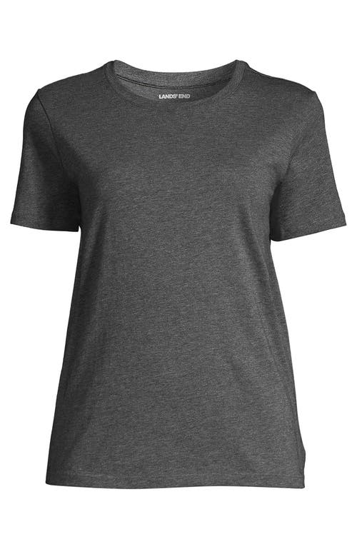 Lands' End Relaxed Supima Cotton Crew Neck T-shirt In Charcoal Heather