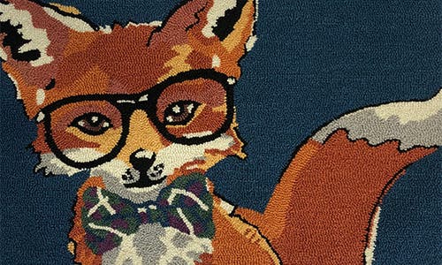 R16 Home Dapper Fox Door Mat In Real Teal Multi