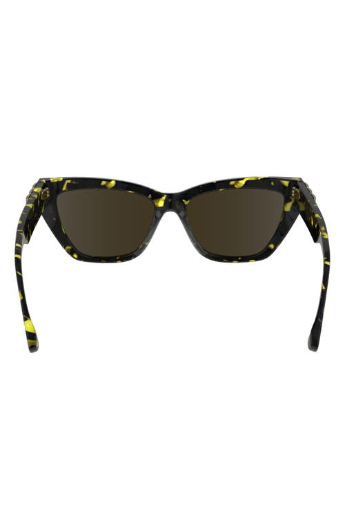 Shop Victoria Beckham Chain 55mm Cat Eye Sunglasses In Black Yellow Havana