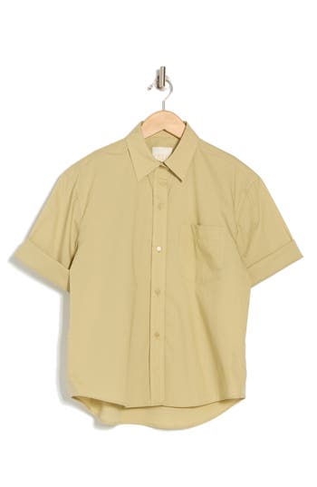 Twp Bad Habit Short Sleeve Button-up Shirt In Sage
